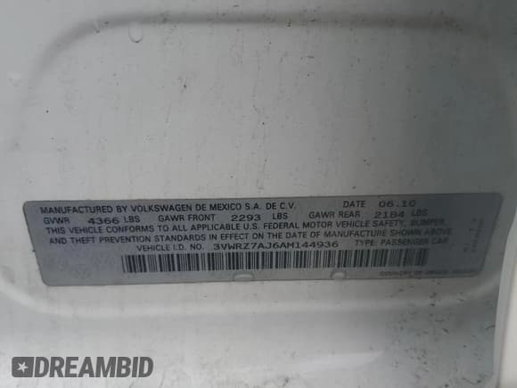 ✅ 2010 Volkswagen Jetta SE • VIN: 3VWRZ7AJ6AM144936 • Lot: 58779935. Wystawiony na Copart z przebiegiem 127 473 mil. Bezpłatny archiwum sprzedaży aukcyjnych z USA i szczegółowy raport historii pojazdu na DreamBid. Zdjęcie 12.