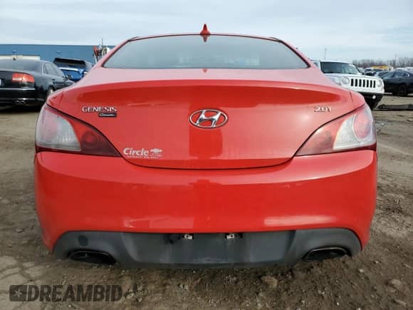 2012 Hyundai Genesis Coupe 2.0T with VIN KMHHT6KDXCU076573, listed as a Copart auction lot 82363204 with 101,333 mi miles and Clean title. Bid and sale history available at DreamBid. Image 6.