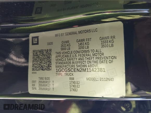 ✅ 2021 Chevrolet Colorado 2WD LT • VIN: 1GCGSCEN2M1142381 • Lot: 42384837. Listed on IAAI with 97,617 mi. Free auction sales archive from the USA and detailed vehicle history report at DreamBid. Image 9.