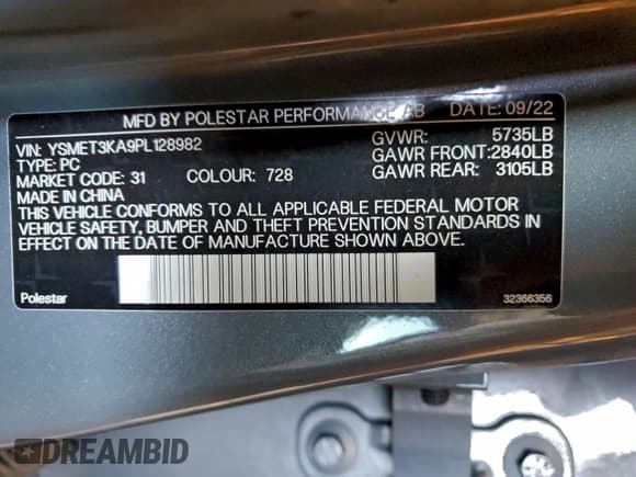 ✅ 2023 Polestar 2 Performance • VIN: YSMET3KA9PL128982 • Lot: 93421815. Wystawiony na Copart z przebiegiem Nie podano. Bezpłatny archiwum sprzedaży aukcyjnych z USA i szczegółowy raport historii pojazdu na DreamBid. Zdjęcie 12.