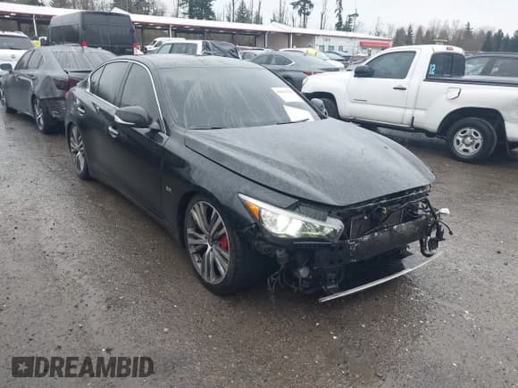 ✅ 2018 Infiniti Q50 Luxe • VIN: JN1EV7AP2JM590985 • Lot: 43833725. Listed on IAAI with 107,637 mi. Free auction sales archive from the USA and detailed vehicle history report at DreamBid. Image 1.