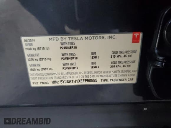 ✅ 2014 Tesla Model S 60 • VIN: 5YJSA1H1XEFP50555 • Lot: 93071325. Wystawiony na Copart z przebiegiem Nie podano. Bezpłatny archiwum sprzedaży aukcyjnych z USA i szczegółowy raport historii pojazdu na DreamBid. Zdjęcie 13.