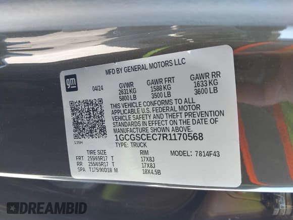 ✅ 2024 Chevrolet Colorado 2WD LT • VIN: 1GCGSCEC7R1170568 • Лот: 43680455. Опубликован ранее на IAAI с пробегом 7 653 миль. Бесплатный доступ к архиву аукционных продаж из США и подробный отчёт об истории автомобиля на DreamBid. Изображение 9.