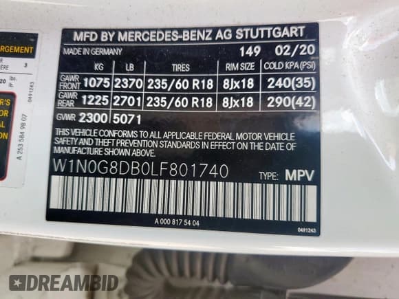 ✅ 2020 Mercedes-Benz GLC 300 • VIN: W1N0G8DB0LF801740 • Lot: 84243255. Wystawiony na Copart z przebiegiem 86 332 mil. Bezpłatny archiwum sprzedaży aukcyjnych z USA i szczegółowy raport historii pojazdu na DreamBid. Zdjęcie 14.
