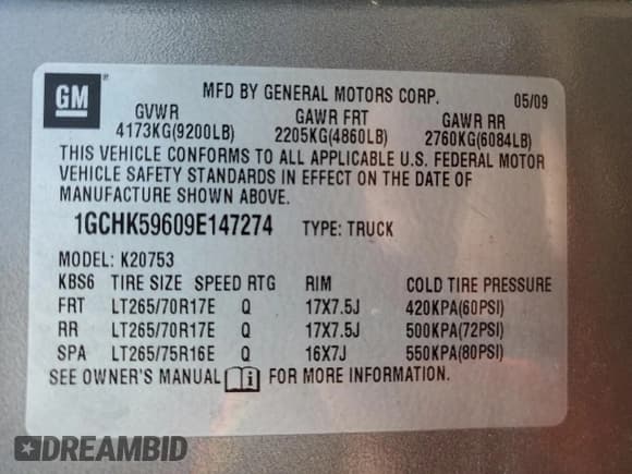 ✅ 2009 Chevrolet Silverado 2500HD LT • VIN: 1GCHK59609E147274 • Лот: 64081575. Опубликован ранее на Copart с пробегом 271 392 миль. Бесплатный доступ к архиву аукционных продаж из США и подробный отчёт об истории автомобиля на DreamBid. Изображение 12.