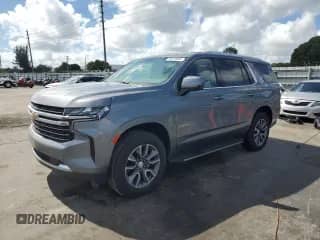 2022 Chevrolet Tahoe LT z VIN 1GNSKNKD2NR314615, wystawiony jako Copart lot #90419065 z przebiegiem Nie podano mil oraz Szkoda całkowita • Salvage title. Historia ofert i sprzedaży dostępna na DreamBid. Obrazek 1.