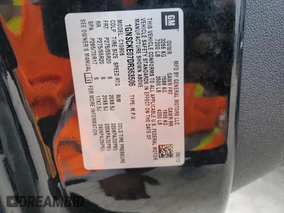 ✅ 2013 Chevrolet Suburban LTZ • VIN: 1GNSCKE07DR363506 • Лот: 75138994. Опубликован ранее на Copart с пробегом 83 532 миль. Бесплатный доступ к архиву аукционных продаж из США и подробный отчёт об истории автомобиля на DreamBid. Изображение 14.