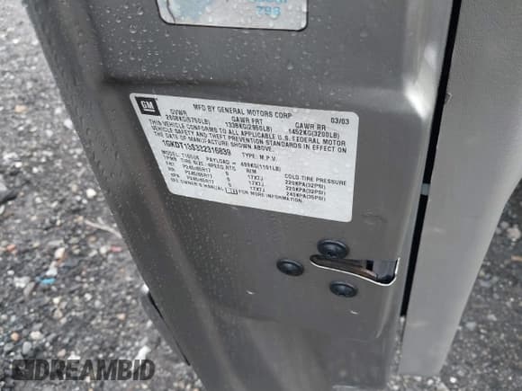 ✅ 2003 GMC Envoy SLE • VIN: 1GKDT13S332316839 • Lot: 41865524. Wystawiony na IAAI z przebiegiem Nie podano. Bezpłatny archiwum sprzedaży aukcyjnych z USA i szczegółowy raport historii pojazdu na DreamBid. Zdjęcie 9.