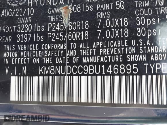 2011 Hyundai Veracruz GLS с VIN KM8NUDCC9BU146895, выставлен на аукционе IAAI как лот 42227869 с пробегом 186 550 миль миль и . История ставок и продаж доступна на DreamBid. Изображение 9.