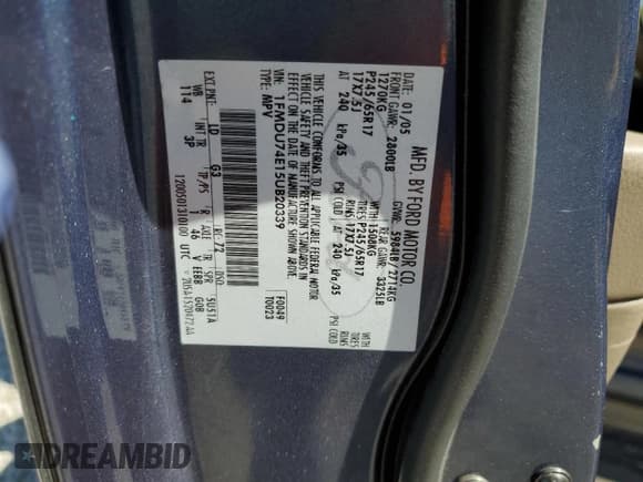 ✅ 2005 Ford Explorer Eddie Bauer • VIN: 1FMDU74E15UB20339 • Lot: 62145185. Wystawiony na Copart z przebiegiem 118 081 mil. Bezpłatny archiwum sprzedaży aukcyjnych z USA i szczegółowy raport historii pojazdu na DreamBid. Zdjęcie 13.