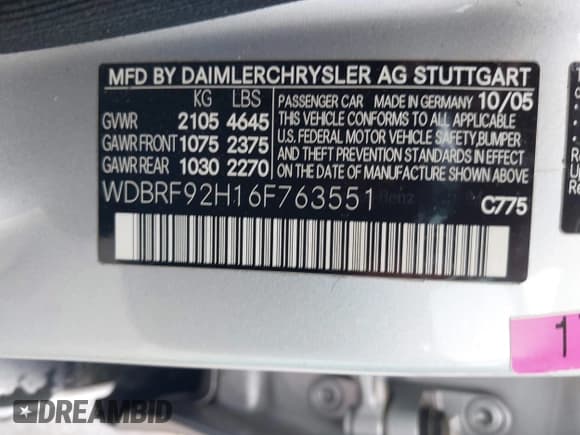 ✅ 2006 Mercedes-Benz C 280 Luxury • VIN: WDBRF92H16F763551 • Lot: 42380364. Wystawiony na IAAI z przebiegiem 253 957 mil. Bezpłatny archiwum sprzedaży aukcyjnych z USA i szczegółowy raport historii pojazdu na DreamBid. Zdjęcie 9.