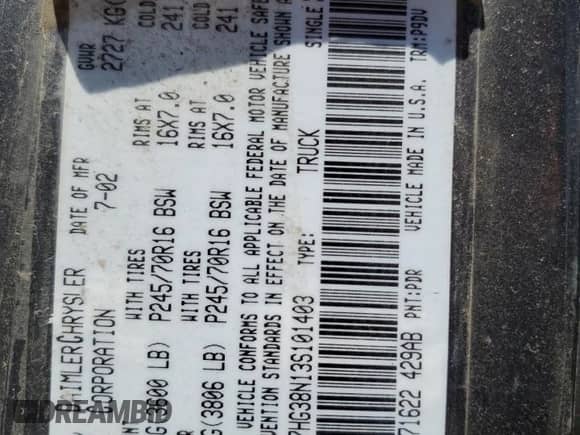 2003 Dodge Dakota Sport z VIN 1D7HG38N13S101403, wystawiony jako Copart lot #50814875 z przebiegiem 15 396 mil mil oraz Czysty tytuł • Clean title. Historia ofert i sprzedaży dostępna na DreamBid. Obrazek 12.