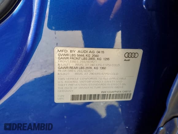 ✅ 2015 Audi SQ5 Premium Plus • VIN: WA1CGAFP4FA126510 • Lot: 65076454. Wystawiony na Copart z przebiegiem 110 901 mil. Bezpłatny archiwum sprzedaży aukcyjnych z USA i szczegółowy raport historii pojazdu na DreamBid. Zdjęcie 13.