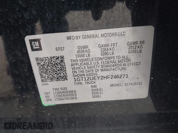 ✅ 2017 GMC Sierra 2500HD Denali • VIN: 1GT12UEY2HF246271 • Лот: 43504990. Опубликован ранее на IAAI с пробегом 115 762 миль. Бесплатный доступ к архиву аукционных продаж из США и подробный отчёт об истории автомобиля на DreamBid. Изображение 9.