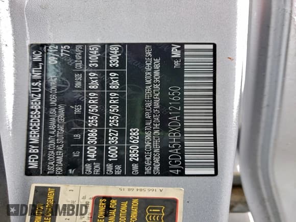 ✅ 2013 Mercedes-Benz M 350 • VIN: 4JGDA5HBXDA121650 • Лот: 95571405. Опубликован ранее на Copart с пробегом 177 768 миль. Бесплатный доступ к архиву аукционных продаж из США и подробный отчёт об истории автомобиля на DreamBid. Изображение 13.
