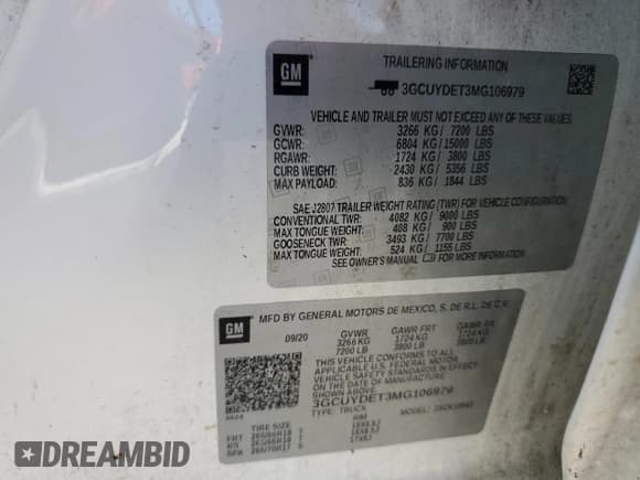 ✅ 2021 Chevrolet Silverado 1500 LT • VIN: 3GCUYDET3MG106979 • Lot: 68512504. Wystawiony na Copart z przebiegiem Nie podano. Bezpłatny archiwum sprzedaży aukcyjnych z USA i szczegółowy raport historii pojazdu na DreamBid. Zdjęcie 14.