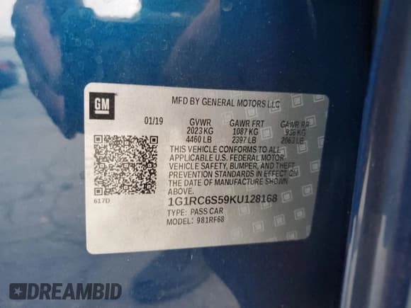 ✅ 2019 Chevrolet Volt LT • VIN: 1G1RC6S59KU128168 • Lot: 71681884. Wystawiony na Copart z przebiegiem 45 510 mil. Bezpłatny archiwum sprzedaży aukcyjnych z USA i szczegółowy raport historii pojazdu na DreamBid. Zdjęcie 14.