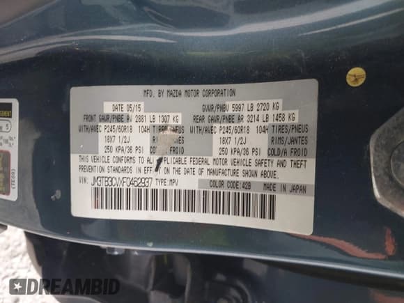 ✅ 2015 Mazda CX-9 Touring • VIN: JM3TB3CVXF0462937 • Лот: 43735625. Опубликован ранее на IAAI с пробегом 181 632 миль. Бесплатный доступ к архиву аукционных продаж из США и подробный отчёт об истории автомобиля на DreamBid. Изображение 9.