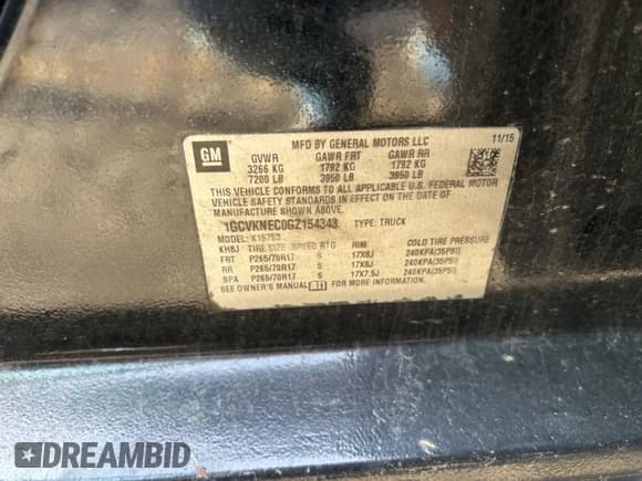 ✅ 2016 Chevrolet Silverado 1500 Work Truck • VIN: 1GCVKNEC0GZ154343 • Лот: 49179025. Опубликован ранее на Copart с пробегом 175 168 миль. Бесплатный доступ к архиву аукционных продаж из США и подробный отчёт об истории автомобиля на DreamBid. Изображение 10.
