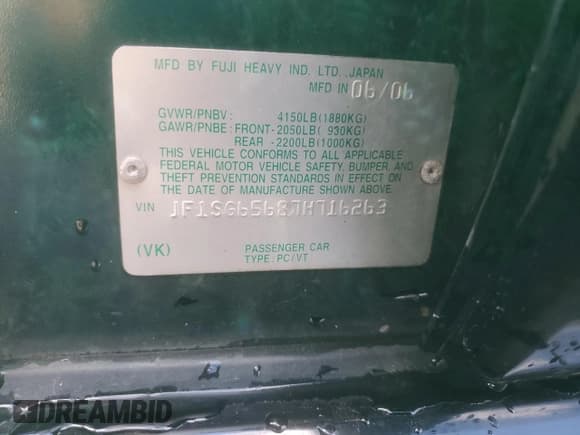 ✅ 2007 Subaru Forester X • VIN: JF1SG65687H716263 • Lot: 71348105. Listed on Copart with 234,925 mi. Free auction sales archive from the USA and detailed vehicle history report at DreamBid. Image 12.