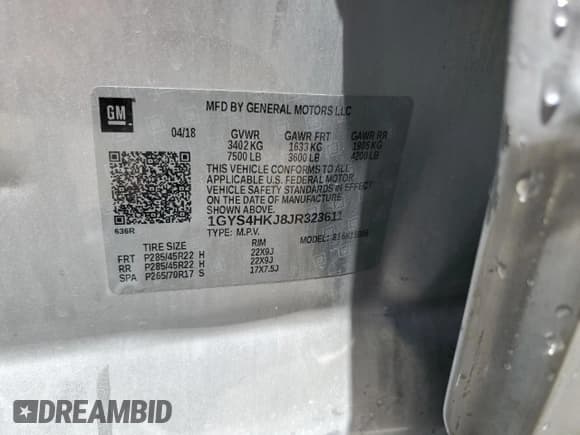 ✅ 2018 Cadillac Escalade ESV Luxury • VIN: 1GYS4HKJ8JR323611 • Лот: 66126665. Опубликован ранее на Copart с пробегом 143 670 миль. Бесплатный доступ к архиву аукционных продаж из США и подробный отчёт об истории автомобиля на DreamBid. Изображение 13.