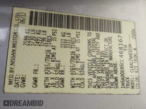 ✅ 2012 Nissan Frontier SV • VIN: 1N6AD0ER6CC468167 • Лот: 42614559. Опубликован ранее на IAAI с пробегом 193 946 миль. Бесплатный доступ к архиву аукционных продаж из США и подробный отчёт об истории автомобиля на DreamBid. Изображение 9.