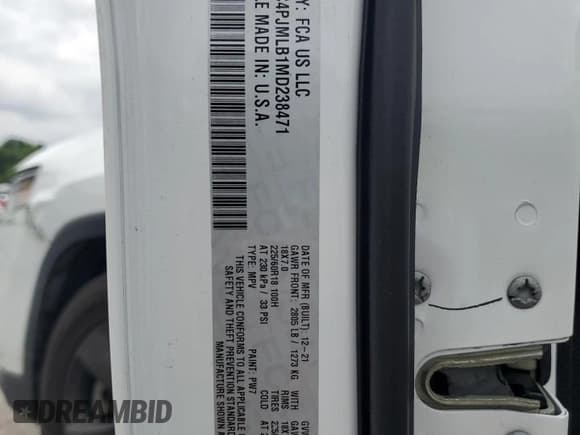 ✅ 2021 Jeep Cherokee Latitude Plus • VIN: 1C4PJMLB1MD238471 • Lot: 63796135. Wystawiony na Copart z przebiegiem 82 859 mil. Bezpłatny archiwum sprzedaży aukcyjnych z USA i szczegółowy raport historii pojazdu na DreamBid. Zdjęcie 13.