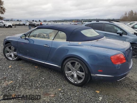 ✅ 2012 Bentley Continental GT • VIN: SCBGR3ZA8CC074600 • Lot: 77485624. Listed on Copart with 16,065 mi. Free auction sales archive from the USA and detailed vehicle history report at DreamBid. Image 2.