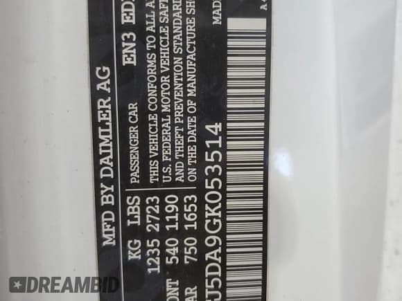 ✅ 2016 Smart fortwo Prime • VIN: WMEFJ5DA9GK053514 • Lot: 61554565. Wystawiony na Copart z przebiegiem 85 779 mil. Bezpłatny archiwum sprzedaży aukcyjnych z USA i szczegółowy raport historii pojazdu na DreamBid. Zdjęcie 12.