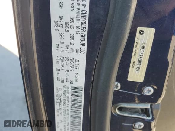 ✅ 2014 Jeep Patriot Sport • VIN: 1C4NJPBAXED631906 • Lot: 87481905. Listed on Copart with 219,389 mi. Free auction sales archive from the USA and detailed vehicle history report at DreamBid. Image 12.