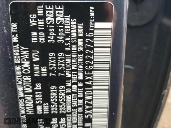 ✅ 2014 Hyundai Santa Fe • VIN: 5XYZWDLAXEG222726 • Лот: 86292305. Опубликован ранее на Copart с пробегом 44 524 миль. Бесплатный доступ к архиву аукционных продаж из США и подробный отчёт об истории автомобиля на DreamBid. Изображение 12.