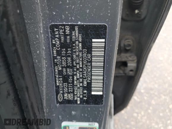 ✅ 2023 Hyundai Elantra SEL • VIN: KMHLS4AGXPU603403 • Lot: 87457685. Listed on Copart with 42,782 mi. Free auction sales archive from the USA and detailed vehicle history report at DreamBid. Image 12.