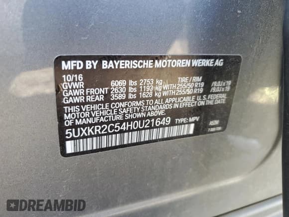 ✅ 2017 BMW X5 sDrive35i • VIN: 5UXKR2C54H0U21649 • Лот: 86625665. Опубликован ранее на Copart с пробегом 91 700 миль. Бесплатный доступ к архиву аукционных продаж из США и подробный отчёт об истории автомобиля на DreamBid. Изображение 13.