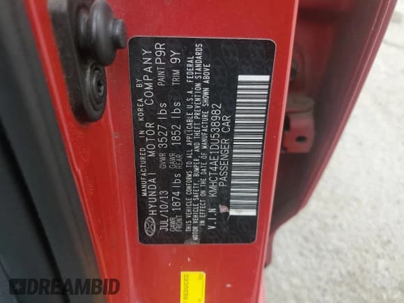 ✅ 2013 Hyundai Accent GLS • VIN: KMHCT4AE1DU538982 • Лот: 66430965. Опубликован ранее на Copart с пробегом 235 955 миль. Бесплатный доступ к архиву аукционных продаж из США и подробный отчёт об истории автомобиля на DreamBid. Изображение 12.