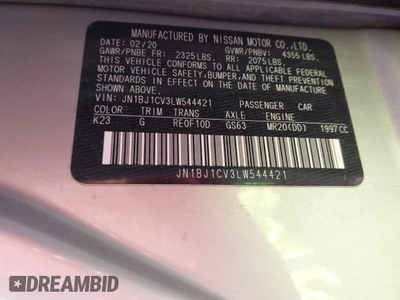 ✅ 2020 Nissan Rogue SV • VIN: JN1BJ1CV3LW544421 • Lot: 43613633. Wystawiony na IAAI z przebiegiem 97 143 mil. Bezpłatny archiwum sprzedaży aukcyjnych z USA i szczegółowy raport historii pojazdu na DreamBid. Zdjęcie 9.