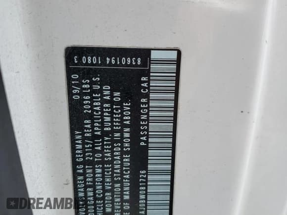 ✅ 2011 Volkswagen Golf GTI PZEV • VIN: WVWFD7AJ0BW081726 • Лот: 58098285. Опубликован ранее на Copart с пробегом 112 209 миль. Бесплатный доступ к архиву аукционных продаж из США и подробный отчёт об истории автомобиля на DreamBid. Изображение 13.