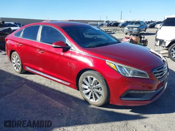 ✅ 2015 Hyundai Sonata Sport • VIN: 5NPE34AF3FH082342 • Lot: 43558606. Listed on IAAI with 151,493 mi. Free auction sales archive from the USA and detailed vehicle history report at DreamBid. Image 1.