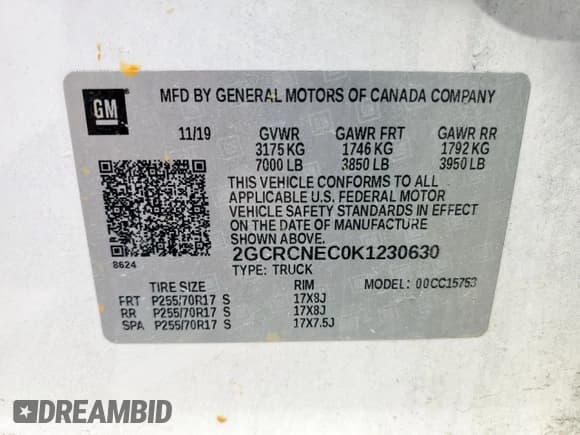✅ 2019 Chevrolet Silverado 1500 Work Truck • VIN: 2GCRCNEC0K1230630 • Lot: 80175185. Wystawiony na Copart z przebiegiem 81 281 mil. Bezpłatny archiwum sprzedaży aukcyjnych z USA i szczegółowy raport historii pojazdu na DreamBid. Zdjęcie 13.