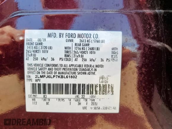 ✅ 2019 Lincoln Nautilus Reserve • VIN: 2LMPJ6LP7KBL61802 • Lot: 64099465. Listed on Copart with 57,222 mi. Free auction sales archive from the USA and detailed vehicle history report at DreamBid. Image 13.