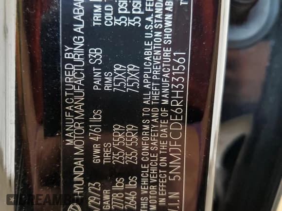 ✅ 2024 Hyundai Tucson SEL • VIN: 5NMJFCDE6RH331561 • Lot: 57482004. Wystawiony na Copart z przebiegiem 41 594 mil. Bezpłatny archiwum sprzedaży aukcyjnych z USA i szczegółowy raport historii pojazdu na DreamBid. Zdjęcie 13.