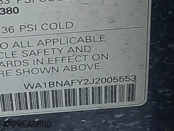 ✅ 2018 Audi Q5 Premium Plus • VIN: WA1BNAFY2J2005553 • Lot: 43408214. Listed on IAAI with 115,482 mi. Free auction sales archive from the USA and detailed vehicle history report at DreamBid. Image 9.