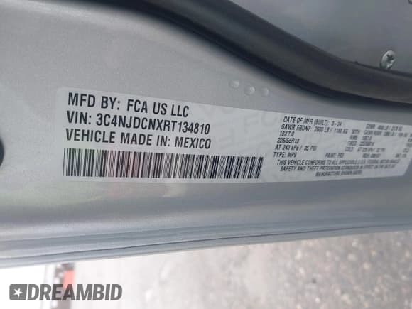 ✅ 2024 Jeep Compass Limited • VIN: 3C4NJDCNXRT134810 • Lot: 42402844. Wystawiony na IAAI z przebiegiem 30 482 mil. Bezpłatny archiwum sprzedaży aukcyjnych z USA i szczegółowy raport historii pojazdu na DreamBid. Zdjęcie 9.