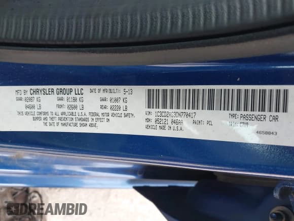 ✅ 2013 Dodge Avenger SE V6 • VIN: 1C3CDZAG3DN770417 • Лот: 42537813. Опубликован ранее на IAAI с пробегом 139 033 миль. Бесплатный доступ к архиву аукционных продаж из США и подробный отчёт об истории автомобиля на DreamBid. Изображение 9.