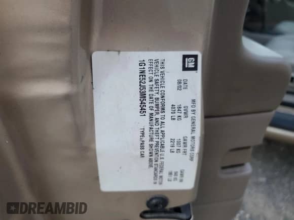 2003 Chevrolet Malibu LS z VIN 1G1NE52J53M545451, wystawiony jako Copart lot #84117144 z przebiegiem 44 901 mil mil oraz Szkoda całkowita • Salvage title. Historia ofert i sprzedaży dostępna na DreamBid. Obrazek 14.