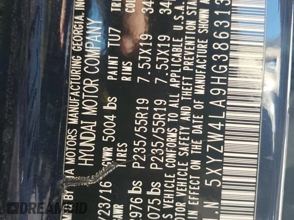 ✅ 2017 Hyundai Santa Fe Ultimate • VIN: 5XYZW4LA9HG386313 • Lot: 92466225. Wystawiony na Copart z przebiegiem 202 008 mil. Bezpłatny archiwum sprzedaży aukcyjnych z USA i szczegółowy raport historii pojazdu na DreamBid. Zdjęcie 13.