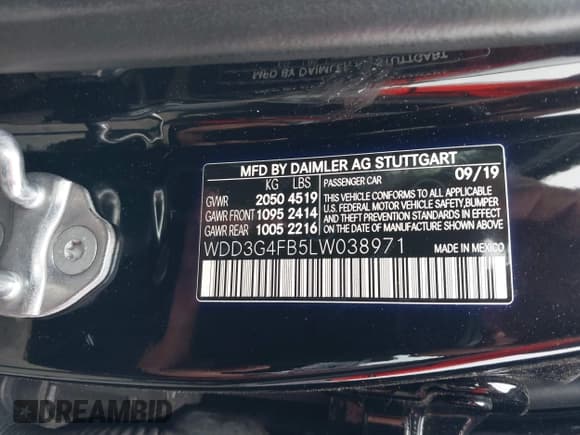 ✅ 2020 Mercedes-Benz A 220 • VIN: WDD3G4FB5LW038971 • Lot: 42530860. Wystawiony na IAAI z przebiegiem 66 405 mil. Bezpłatny archiwum sprzedaży aukcyjnych z USA i szczegółowy raport historii pojazdu na DreamBid. Zdjęcie 9.