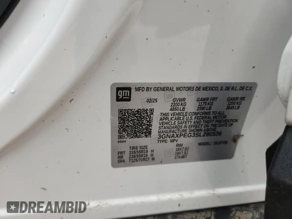 ✅ 2025 Chevrolet Equinox AWD LT • VIN: 3GNAXPEG3SL290536 • Lot: 69200715. Wystawiony na Copart z przebiegiem 2 483 mil. Bezpłatny archiwum sprzedaży aukcyjnych z USA i szczegółowy raport historii pojazdu na DreamBid. Zdjęcie 13.