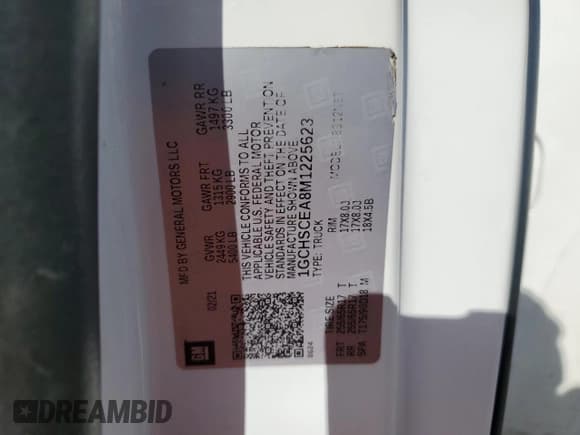 ✅ 2021 Chevrolet Colorado 2WD LT • VIN: 1GCHSCEA8M1225623 • Lot: 90565225. Listed on Copart with 95,022 mi. Free auction sales archive from the USA and detailed vehicle history report at DreamBid. Image 12.