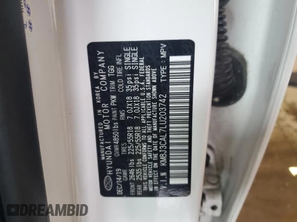 ✅ 2020 Hyundai Tucson SEL • VIN: KM8J3CAL7LU203742 • Lot: 87069465. Wystawiony na Copart z przebiegiem 62 189 mil. Bezpłatny archiwum sprzedaży aukcyjnych z USA i szczegółowy raport historii pojazdu na DreamBid. Zdjęcie 13.