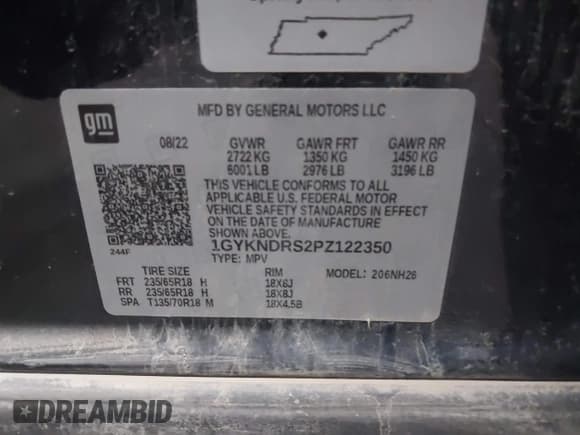 ✅ 2023 Cadillac XT5 AWD Premium Luxury • VIN: 1GYKNDRS2PZ122350 • Lot: 42123718. Listed on IAAI with 17,971 mi. Free auction sales archive from the USA and detailed vehicle history report at DreamBid. Image 9.